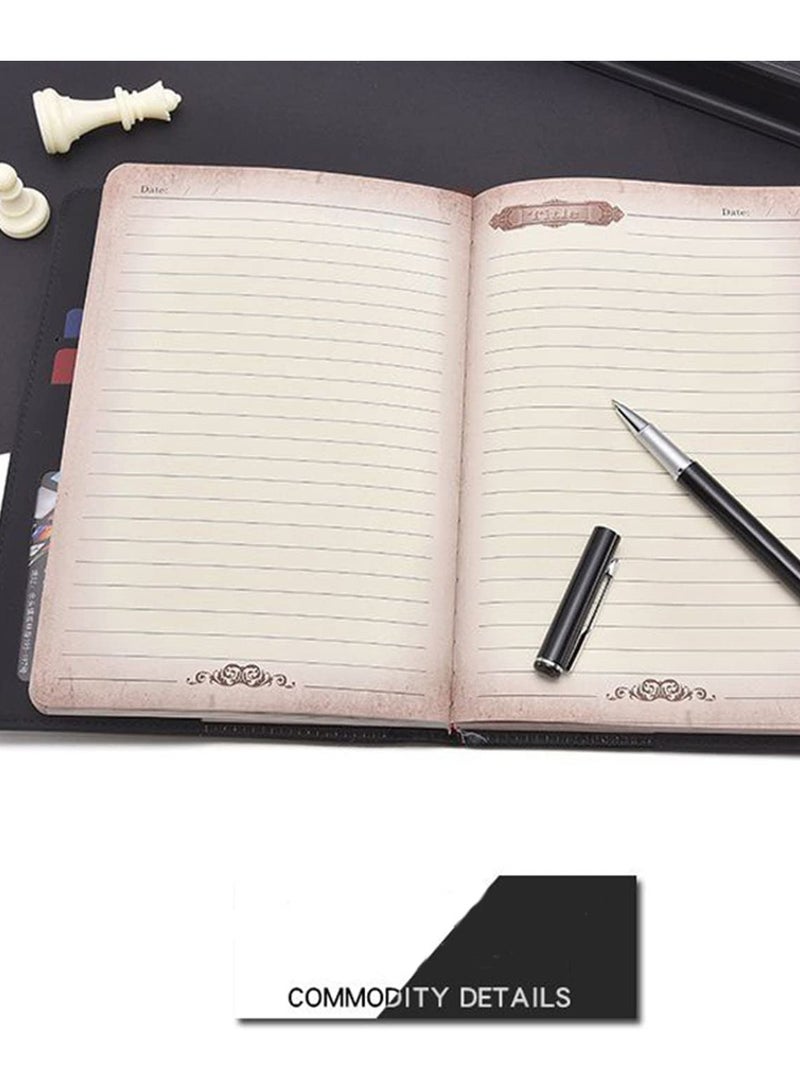 Zikra Lock Journal Diary Digital Password Notebook Leather Binder With Combination Print Bronzing Black - Image 4