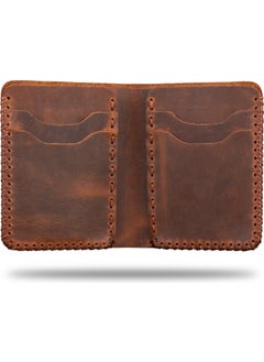 Vagave Khaki Leather Handmade Premium Wallet Card Holder Men's Wallet Brown  - Image 2
