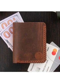 Vagave Khaki Leather Handmade Premium Wallet Card Holder Men's Wallet Brown  - Image 3