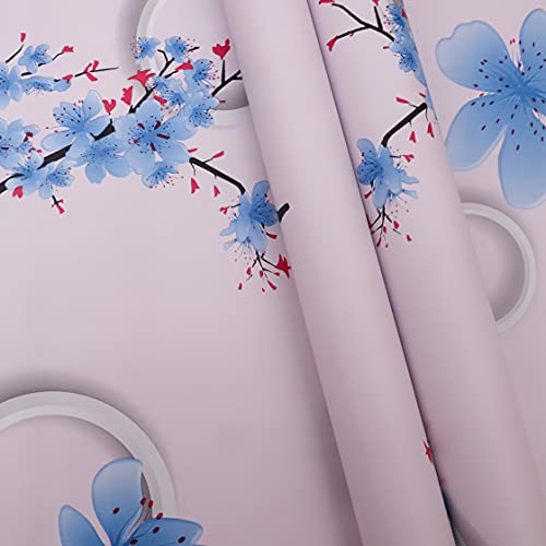 Wollzo Blue Feather Leaves Self Adhesive Wallpaper(Multicolour, 45 x 500 cm) - Image 3