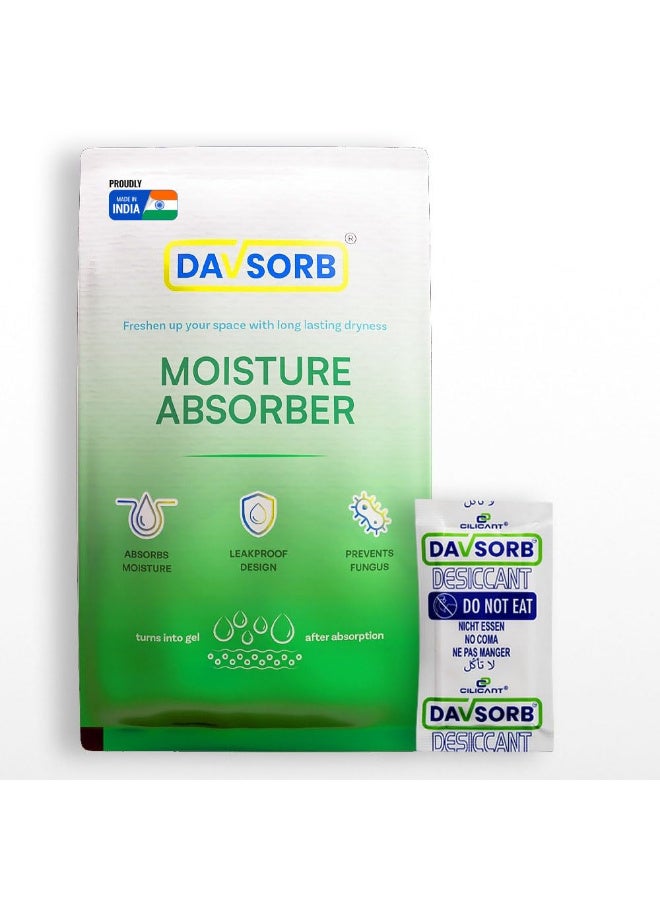 CILICAnT أكياس دافسورب لامتصاص الرطوبة - 5 جرام × 40 عبوة (إجمالي 200 جرام)، مزيل رطوبة ومضاد للفطريات للاستخدام في المنزل والخزائن ورفوف الأحذية والأجهزة الإلكترونية والغرف - لون أبيض - Image 1