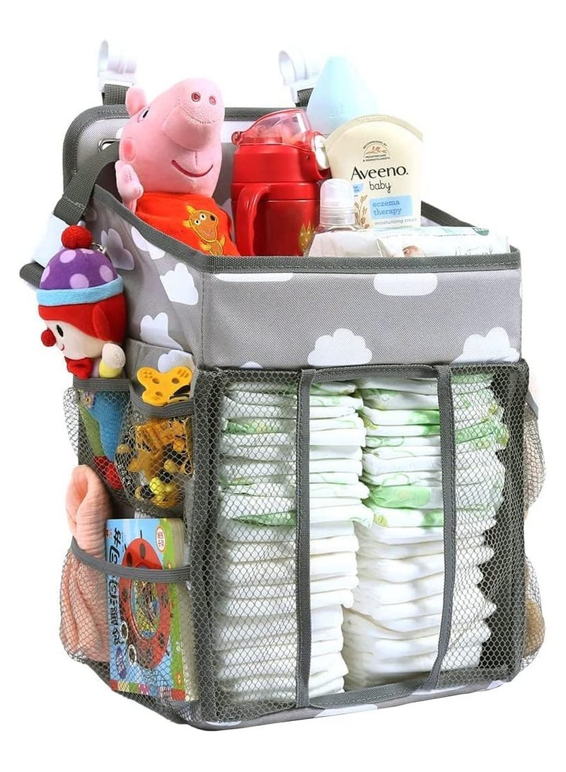 Gonice Hanging Diaper Caddy Organizer,Portable Changing Table Baby Diaper Organizer for Crib and Baby Bassinet, Playard,with 4 PE Board, Multiple Side Pockets for Baby Essentials - Image 1