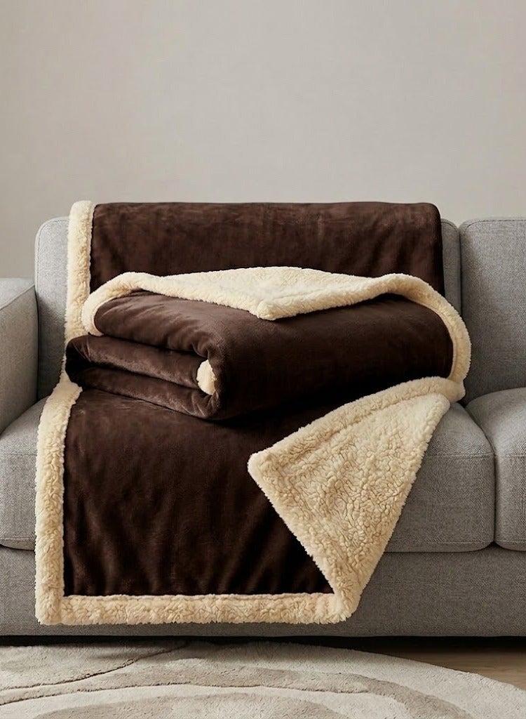 T G H Sherpa Bed Blanket King Size, Double Plush Reversible Fleece, Machine Washable, Warm and Cozy for Bed & Sofa (240x220 cm) - Image 1