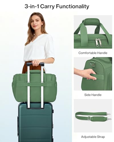 MILADA Underseat Carry On Luggage Bags for Travel Lightweight Foldable Carry On Bags for Airplanes Small Duffle Bag for Men Women TSA Approved Underseat Bag Travel Tote Bags, Forest Green - Image 4