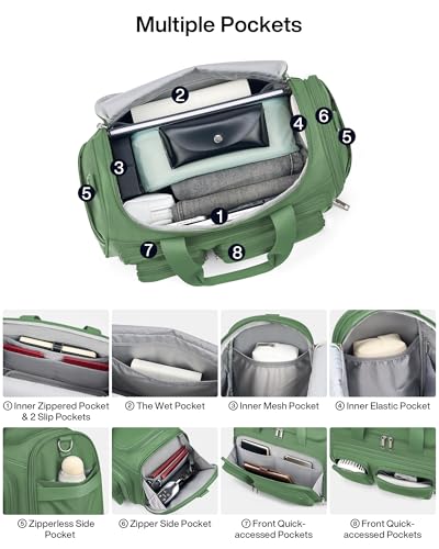 MILADA Underseat Carry On Luggage Bags for Travel Lightweight Foldable Carry On Bags for Airplanes Small Duffle Bag for Men Women TSA Approved Underseat Bag Travel Tote Bags, Forest Green - Image 3