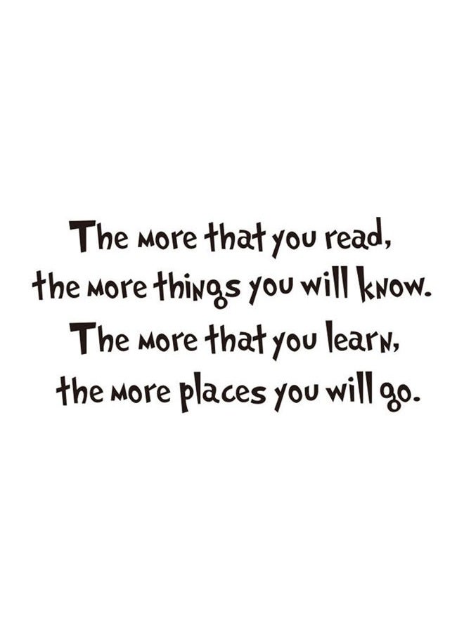 ADECALS The More That You Read The More Things You Will Know Wall Sticker Art Quote Home Decor (22.4''x11'') - Image 1