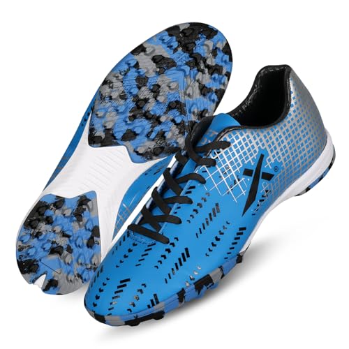 Vector X Royale + Turf Shoe for Men with Synthetic Leather Lightweight Insole Provides More Comfort, Cushioning and Grip EVA Phylon/Rubber Sole (Blue-Black, Size-9) - Image 1