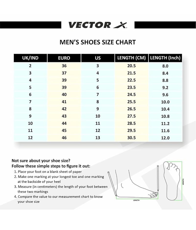Vector X Royale + Turf Shoe for Men with Synthetic Leather Lightweight Insole Provides More Comfort, Cushioning and Grip EVA Phylon/Rubber Sole (Blue-Black, Size-9) - Image 3