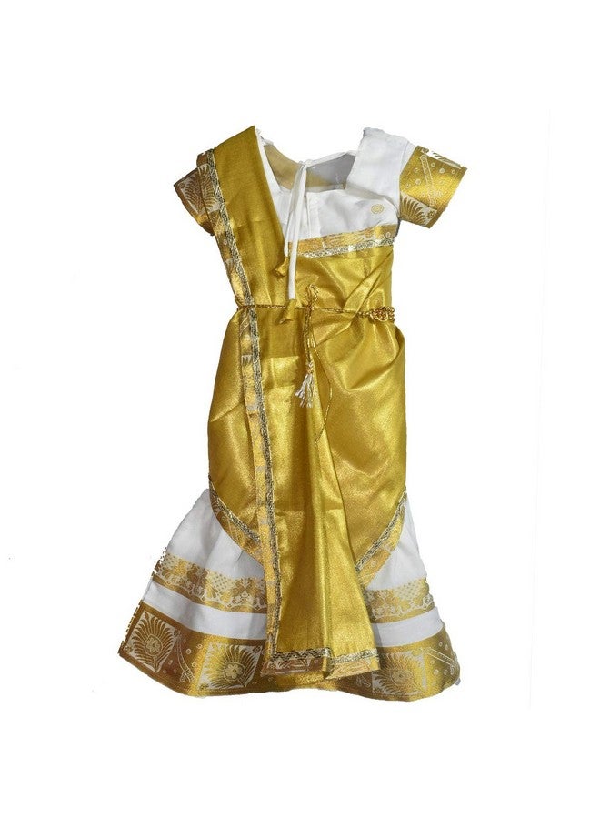 AMIRTHA FASHION Girls Traditional Lehenga Choli RUDHURA KERALA HALF SAREE WITH WAIST BELT (13-14 Years_AMFRHSK11_38) - Image 5