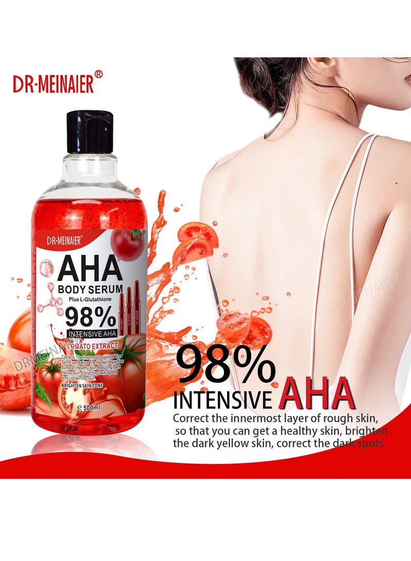 دك ار مينر سيروم الجسم Aha Plus L-Glutathlone ، مستخلص طماطم AHA مكثف بنسبة 98٪ ، لون بشرة لتفتيح البشرة 500 مل - Image 2