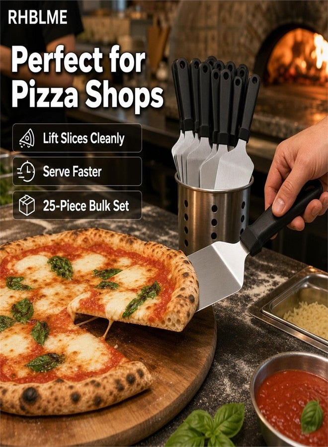 RHBLME 25 Pack Pizza Spatula, Pie Server Pie Cutter Cake Cutter, Stainless Steel Cake Serving Spatula Non Slip Easy to Grip Baking Triangular Spade Plastic Handle Shovel - Image 4