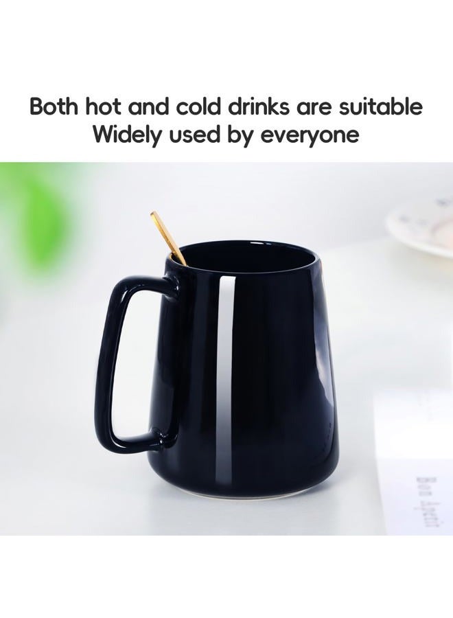 Smilatte 24 OZ Large Coffee Mug, Nice Ceramic Boss Tea Cup with Big Handle for Dad Men Women, Unique Style For Any Kitchen, Black - Image 3