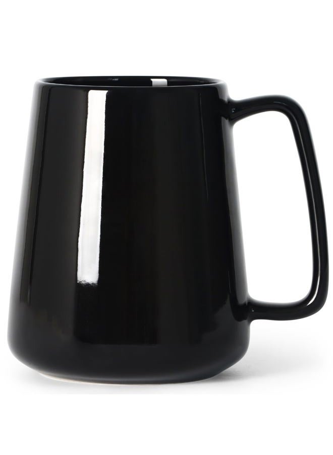 Smilatte 24 OZ Large Coffee Mug, Nice Ceramic Boss Tea Cup with Big Handle for Dad Men Women, Unique Style For Any Kitchen, Black - Image 1