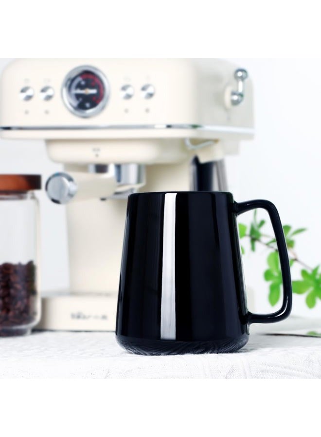 Smilatte 24 OZ Large Coffee Mug, Nice Ceramic Boss Tea Cup with Big Handle for Dad Men Women, Unique Style For Any Kitchen, Black - Image 5