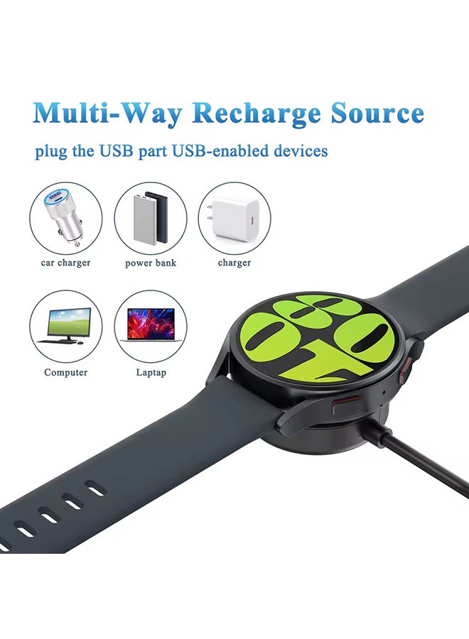 O Ozone For Samsung Galaxy Watch 7/6/6 Classic/5/5 Pro/4/4 Classic/3/Active/Active Wireless Charging Dock,Replacement USB Charger Cable Cord Stand- Black - Image 4