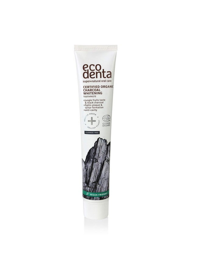 Ecodenta - Charcoal Toothpaste, Teeth Whitening Toothpaste I Naturally Whitens Teeth And Removes Plaque I Fluoride Free Black Natural Toothpaste With Aloe Vera, 75Ml - Image 1