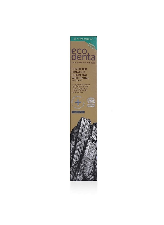 Ecodenta - Charcoal Toothpaste, Teeth Whitening Toothpaste I Naturally Whitens Teeth And Removes Plaque I Fluoride Free Black Natural Toothpaste With Aloe Vera, 75Ml - Image 1
