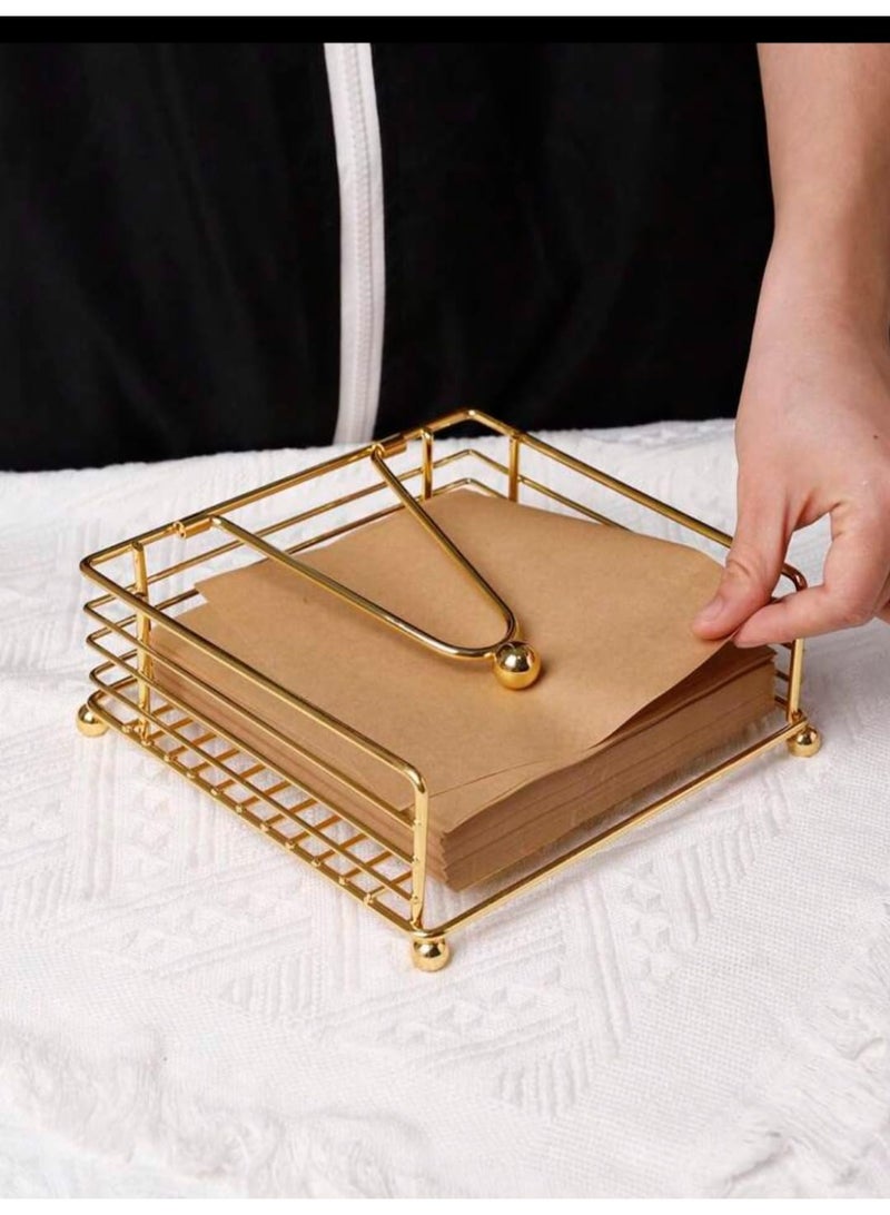 سوفام نابكن هولدر لطاولة الطعام -ساحة نابكن هولدر مع ذراع ثقل الحديثة نابكن هولدر لفندق أدوات المائدة، مطبخ، مطعم، مزرعة. الذهب -ديوالي ديكور - Image 1