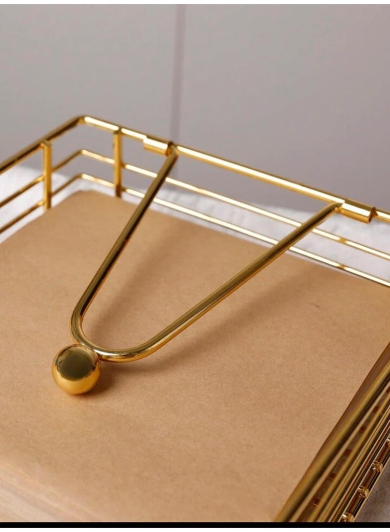 سوفام نابكن هولدر لطاولة الطعام -ساحة نابكن هولدر مع ذراع ثقل الحديثة نابكن هولدر لفندق أدوات المائدة، مطبخ، مطعم، مزرعة. الذهب -ديوالي ديكور - Image 5