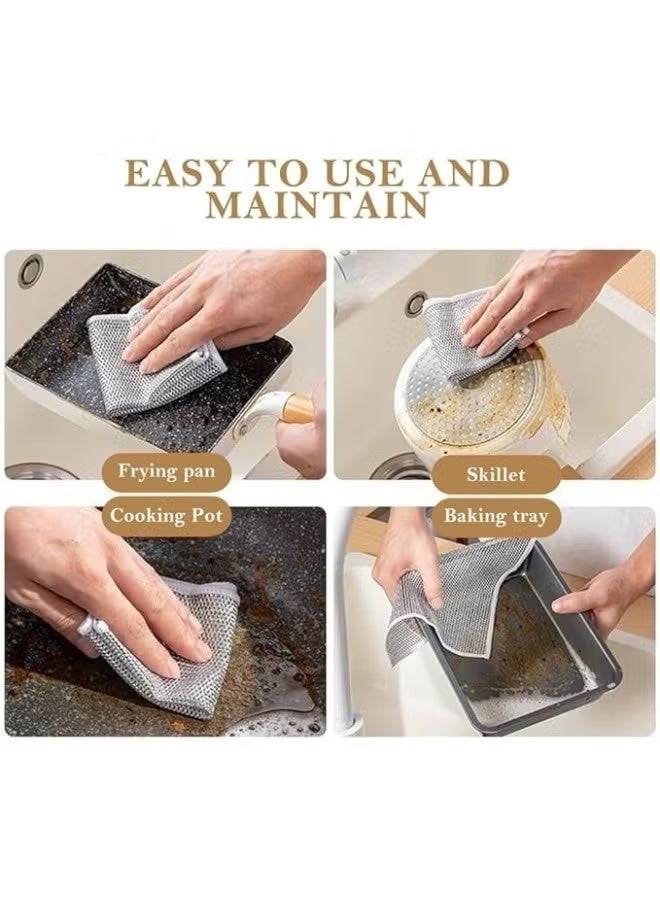 5-Piece Reusable Multi-Purpose Dishwashing Scrub Cloth Set - Image 4