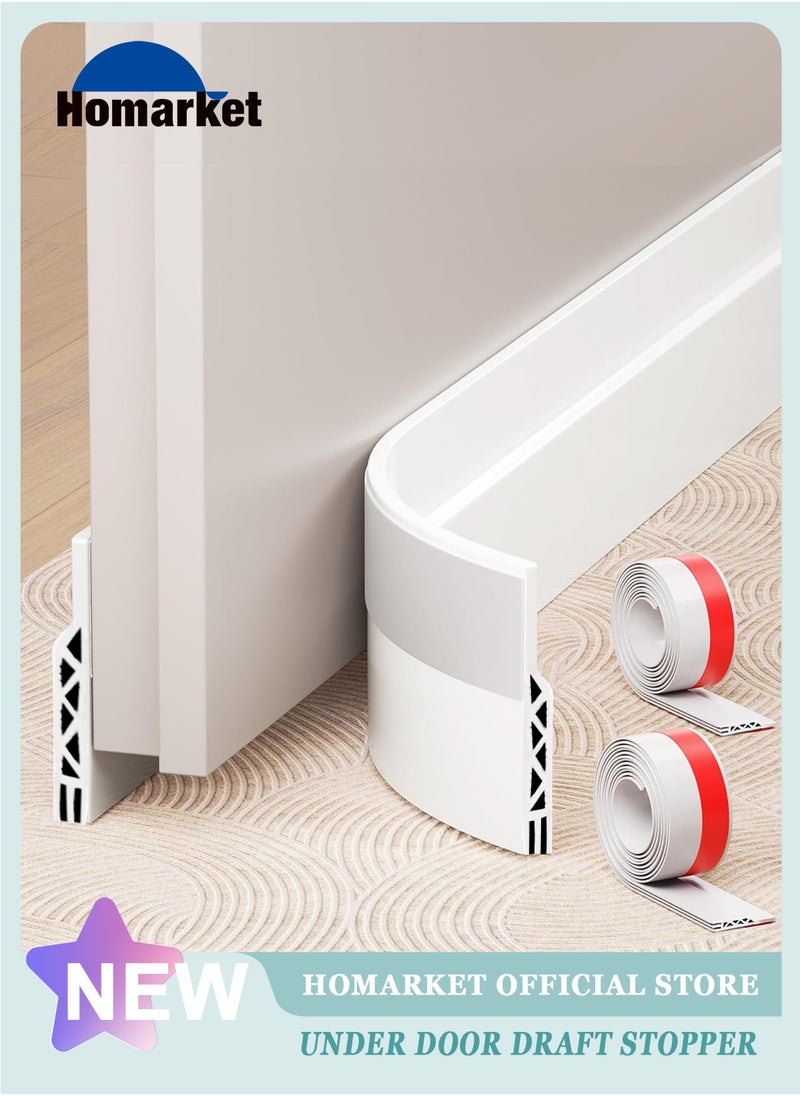 HomarKet 2 Pack Under Door Draft Stopper, 39" L Weather Stripping Door Seal, Bottom of Door Sweep for Exterior & Interior Doors, Garage Window Blocker Noise Dust Insulation Draft Guard, White  - Image 1