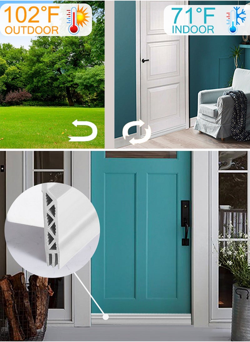HomarKet 2 Pack Under Door Draft Stopper, 39" L Weather Stripping Door Seal, Bottom of Door Sweep for Exterior & Interior Doors, Garage Window Blocker Noise Dust Insulation Draft Guard, White  - Image 2