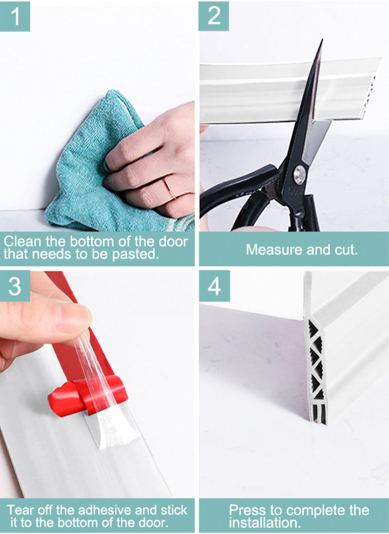 HomarKet 2 Pack Under Door Draft Stopper, 39" L Weather Stripping Door Seal, Bottom of Door Sweep for Exterior & Interior Doors, Garage Window Blocker Noise Dust Insulation Draft Guard, White  - Image 5