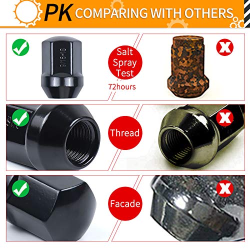 MIKKUPPA 20pcs 9/16-18 One-Piece Black OEM Factory Style Large Acorn Seat Lug Nuts Replacement for 2006-2010 Dodge Dakota, 2004-2009 Dodge Durango, 2002-2010 Dodge Ram 1500 Factory Wheels - Image 4