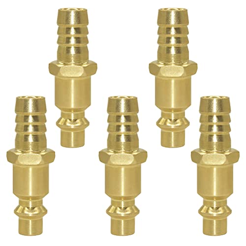 Qolekog Industrial Type D Air Plug 1/4”Coupling x 3/8” Hose ID Barb Reducer Fitting for air compressor (Pack of 5) - Image 1