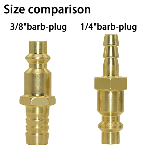 Qolekog Industrial Type D Air Plug 1/4”Coupling x 3/8” Hose ID Barb Reducer Fitting for air compressor (Pack of 5) - Image 4