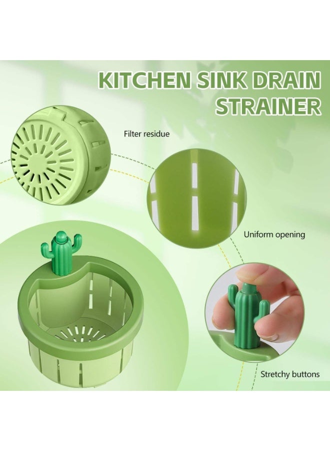 مصفاة حوض مطبخ بزر دفع بسعة كبيرة – سلة صبار ذاتية التنظيف بتصميم دوار متعدد الفتحات ومقبض شعري لتسهيل التخلص من النفايات - Image 2