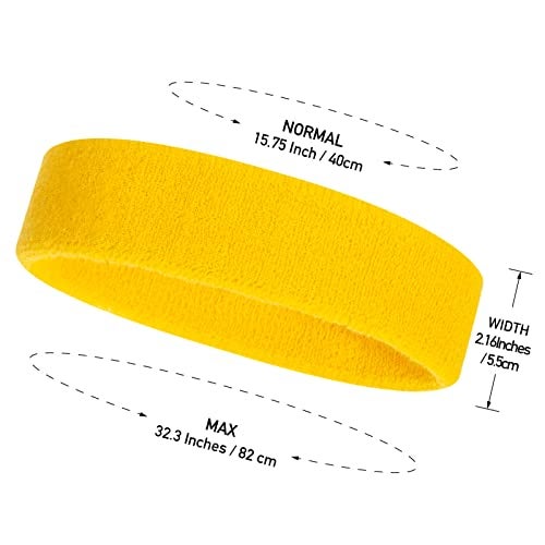 ONUPGO Sweatband Headbands for Men & Women -12PCS Sports Headbands Moisture Wicking Athletic Cotton Terry Cloth Head Band - Image 4
