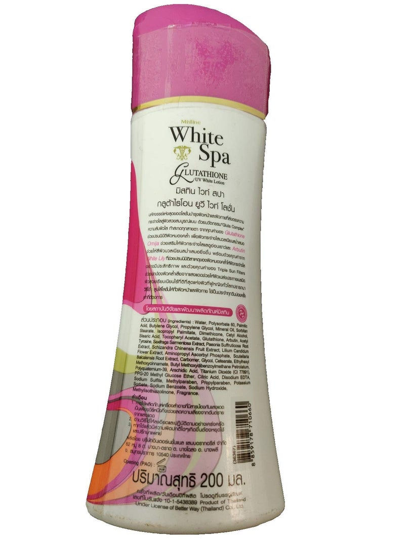 Mistine White Spa UV White Glutathione Body Lotion Arbutin 200 ml - Image 2