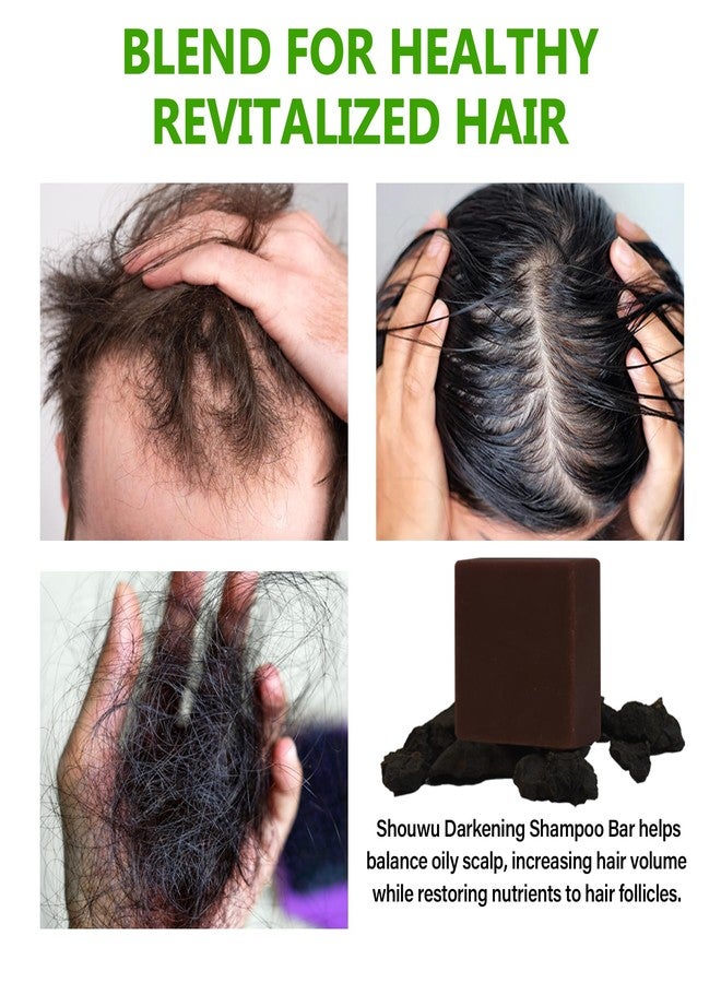 VAEYAE مجموعة شامبو وبلسم صلب من بوليغونوم مولتيفلوروم 2 قطعة، هه شou وو لتكثيف الشعر الرمادي، بار فوي تي للشعر الرقيق والمظلم، صابون فوي تي الأسود للرجال والنساء لجميع أنواع الشعر - Image 5