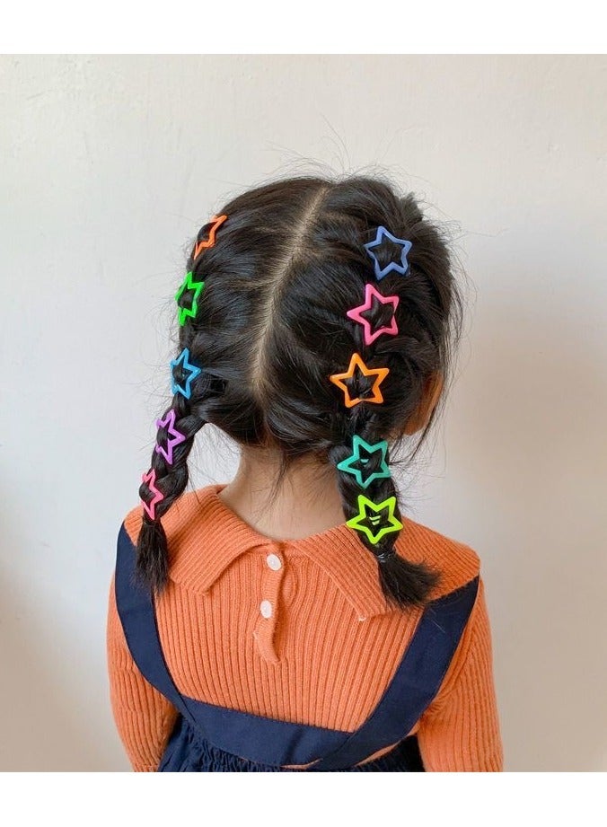 50-Pcs Star Hair Clips,Fashion Non-Slip Lovely Colorful Metal Hair Barrettes Hair For Girls Lovely Hair Decorative Hair Pins (Random Color) - Image 1