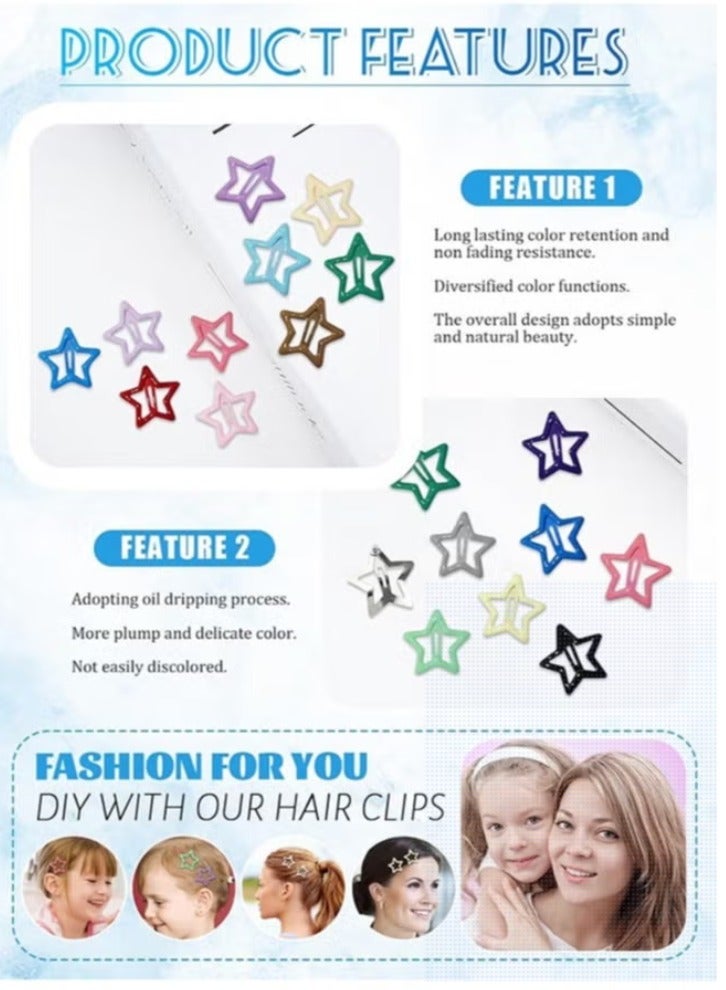 50-Pcs Star Hair Clips,Fashion Non-Slip Lovely Colorful Metal Hair Barrettes Hair For Girls Lovely Hair Decorative Hair Pins (Random Color) - Image 4