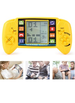 Big Screen Tetris Games Console, Handheld Games Console, Portable Retro Game Player, Puzzle Game Adjustable Difficulty and Speed, Easy to Carry Best Gifts (Yellow, 2 Modes, 49 Games in Total)