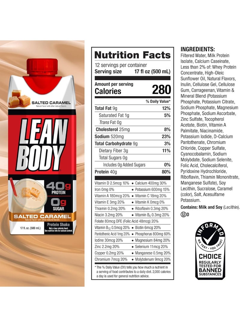 LABRADA Lean Body Protein Shake Ready to Drink Salted Caramel (500 ml) - Image 2
