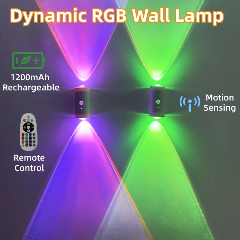 مصباح حائط يعمل بالطاقة LED مع جهاز تحكم عن بعد قابل للشحن وحساس حركة (4 عبوات) - Image 4