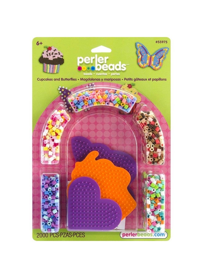 Perler Beads Cupcakes and Butterflies Craft Kit for Kids, 2005 pcs