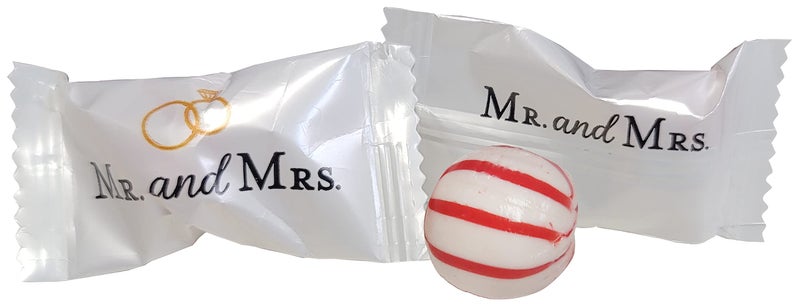 Naturejam Mr and Mrs Wedding PEPPERMINT BALLS Candy Bags 100 Count Mint Candies-Treats Sweets Party Favors For 50th Anniversary Bridal Shower Wedding & Special Occasions - Image 1