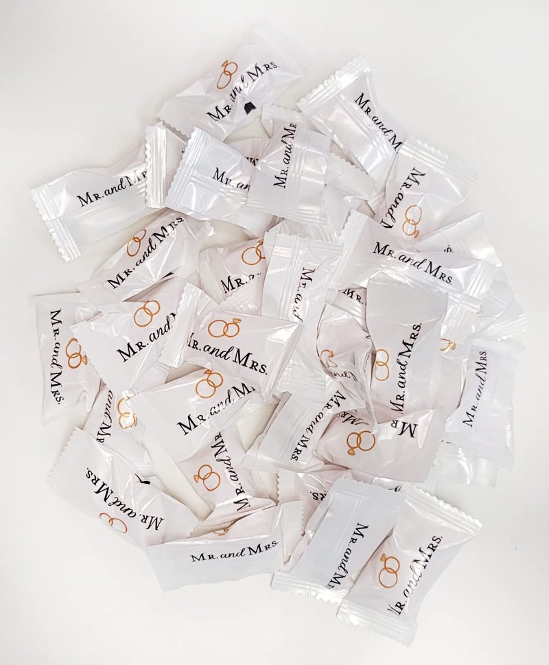 Naturejam Mr and Mrs Wedding PEPPERMINT BALLS Candy Bags 100 Count Mint Candies-Treats Sweets Party Favors For 50th Anniversary Bridal Shower Wedding & Special Occasions - Image 3