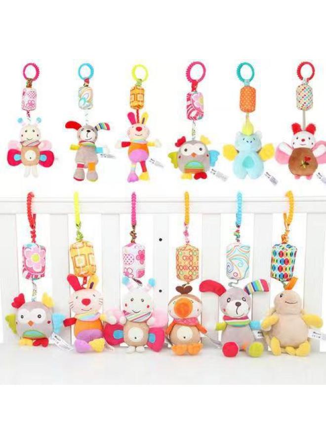 Animal Large Wind Chimes Bed Hanging Push Cart Hanging Toy Bell Teeth Jelly Car Toy For Kids-Color:Monkey - Image 3