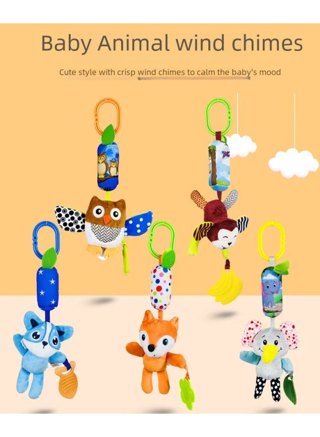 Animal Large Wind Chimes Bed Hanging Push Cart Hanging Toy Bell Teeth Jelly Car Toy For Kids-Color:Monkey - Image 4