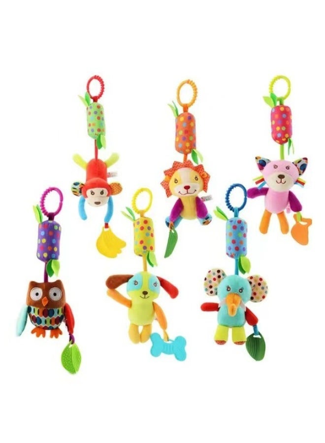 Animal Large Wind Chimes Bed Hanging Push Cart Hanging Toy Bell Teeth Jelly Car Toy For Kids-Color:Monkey - Image 2