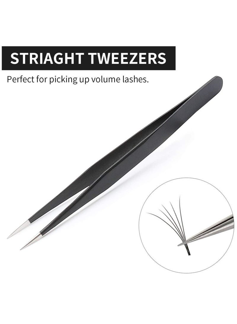 Professional Tweezers for Eyelash Extension - Straight and Curved Pointed Tweezers - Stainless Steel - Image 3