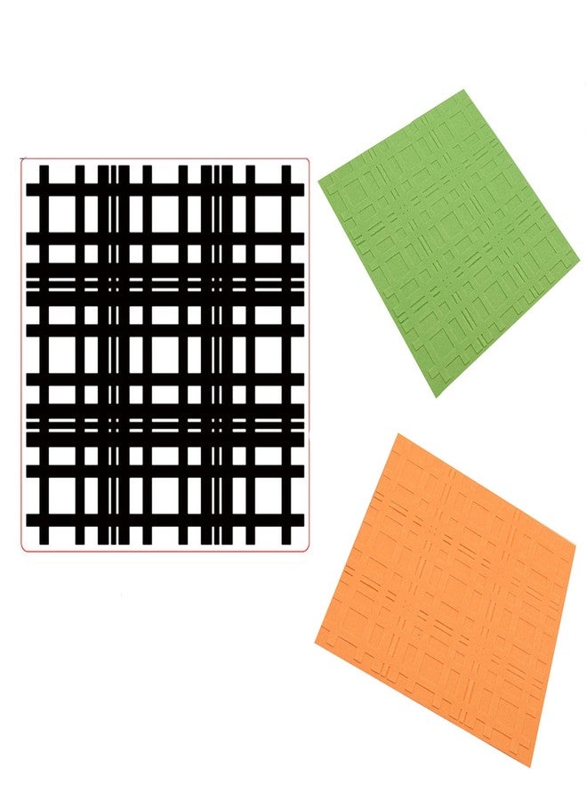 Arbuya Plaid Background Plastic Embossing Folder (5.9"x5.9''| Plaid Pattern) Paper Crafts Embossed Folder for Card Making Scrapbooking - Image 1