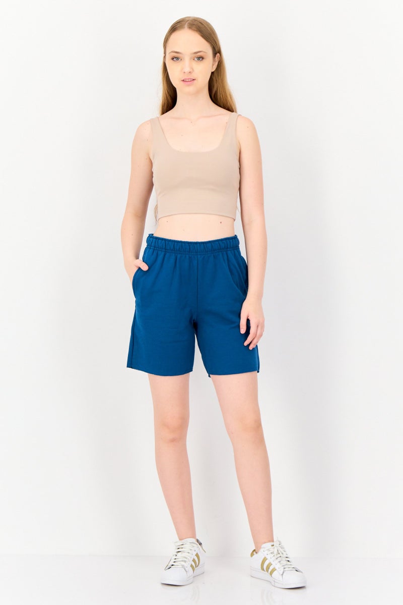 Champion Women Sportswear Fit Training Shorts, Teal Blue  - Image 2