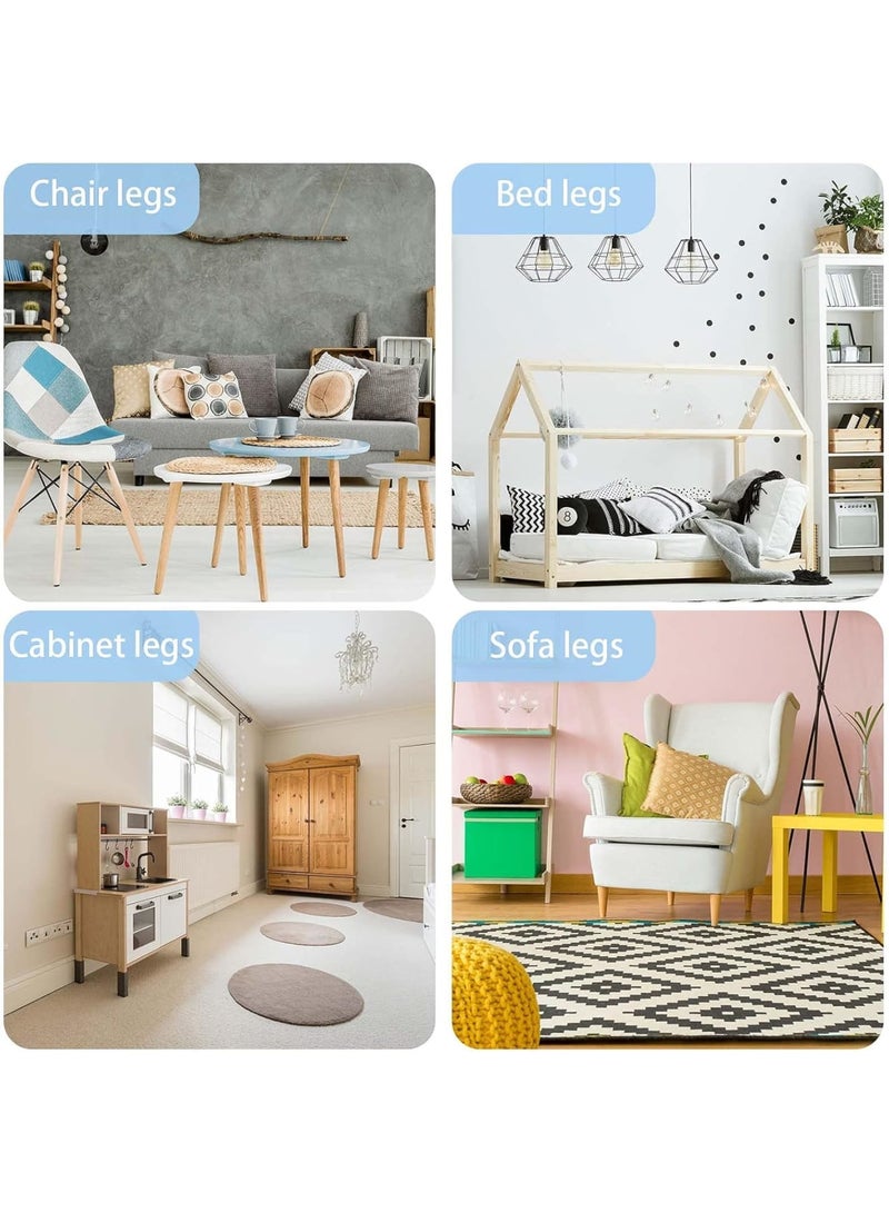 SYOSI Carpet Protectors Spiked Caster Cups, Transparent Plastic Furniture Cups for Sofas, Tables, Chairs, and Other Furniture – Comfortable Touch, Durable, Clear Design (8 Pieces,Transparent) - Image 2