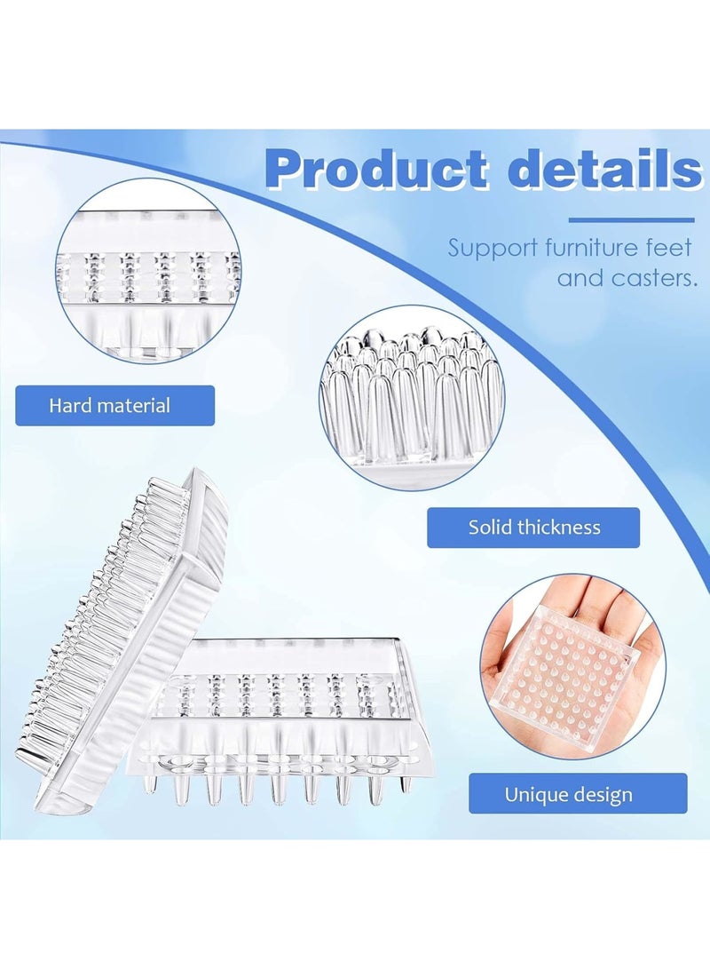 SYOSI Carpet Protectors Spiked Caster Cups, Transparent Plastic Furniture Cups for Sofas, Tables, Chairs, and Other Furniture – Comfortable Touch, Durable, Clear Design (8 Pieces,Transparent) - Image 3